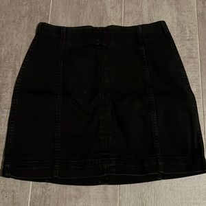 Black denim skirt